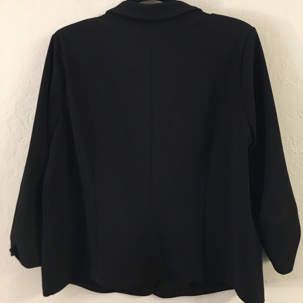 NYCC Lightweight Single Button Blazer XL Black 3/4 Ruched Sleeve Work Office - Picture 5 of 6